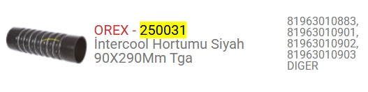 INTERCOOL HORTUMU MAN TGA SIYAH 81963 010 883-81963 010 901-902-903